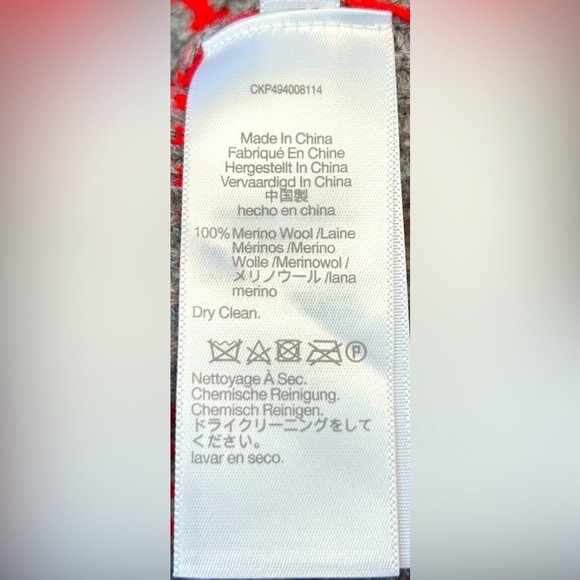 NWT Madewell Merino Wool Waffle-Knit Turtleneck, Gray & Red Stripe, Sizes M & L - Picture 9 of 10